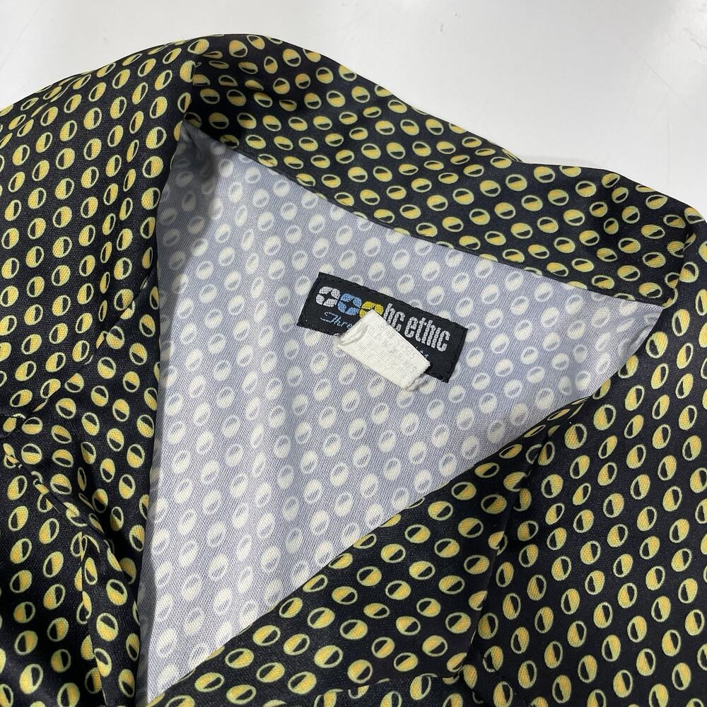 VTG BC Ethic Men's XL Half Moon All Over Print USA 90s Long Sleeved Club Shirt